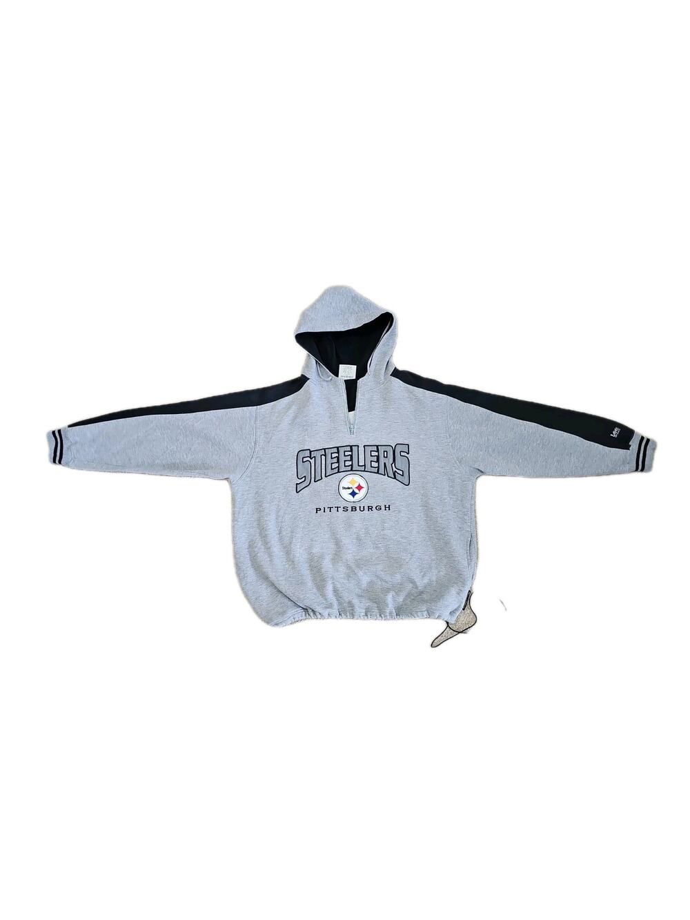 VINTAGE Lee Sport Pittsburgh Steelers Sweater Mens Size XL Hoodie Fleece Zip